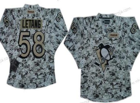 Herrar Pittsburgh Penguins #58 Kris Letang Vit Camo Tröjor