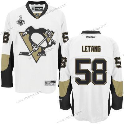 Herrar Pittsburgh Penguins #58 Kris Letang Vit Road 2017 Stanley Cup NHL Finals Patch Tröjor