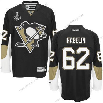 Herrar Pittsburgh Penguins #62 Carl Hagelin Svart Team Color 2017 Stanley Cup NHL Finals Patch Tröjor