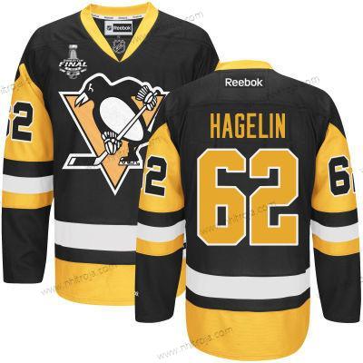 Herrar Pittsburgh Penguins #62 Carl Hagelin Svart Tredje tröjan 2017 Stanley Cup NHL Finals Patch Tröjor