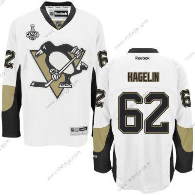 Herrar Pittsburgh Penguins #62 Carl Hagelin Vit Road 2017 Stanley Cup NHL Finals Patch Tröjor