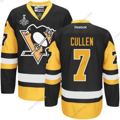 Herrar Pittsburgh Penguins #7 Matt Cullen Svart Tredje tröjan 2017 Stanley Cup NHL Finals Patch Tröjor