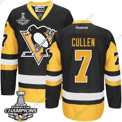 Herrar Pittsburgh Penguins #7 Matt Cullen Svart Tredje tröjan Tröjor 2017 Stanley Cup Champions Patch