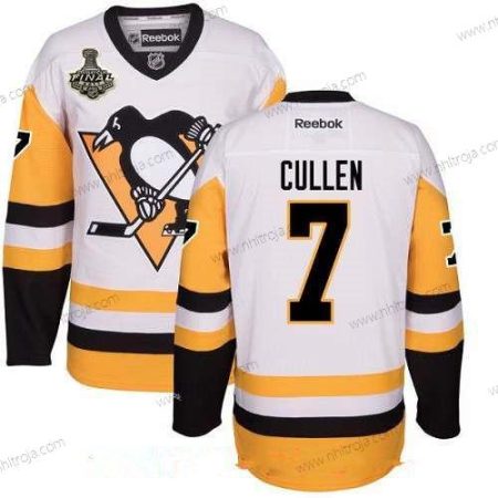 Herrar Pittsburgh Penguins #7 Matt Cullen Vit Tredje tröjan 2017 Stanley Cup Finals Patch Stitched NHL Reebok Hockey Tröjor