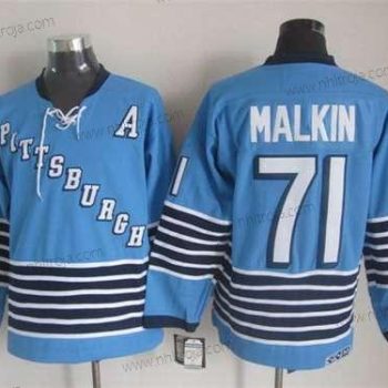 Herrar Pittsburgh Penguins #71 Evgeni Malkin 1967-68 Blå CCM Vintage Tröjor