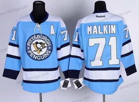 Herrar Pittsburgh Penguins #71 Evgeni Malkin Blå Tröjor