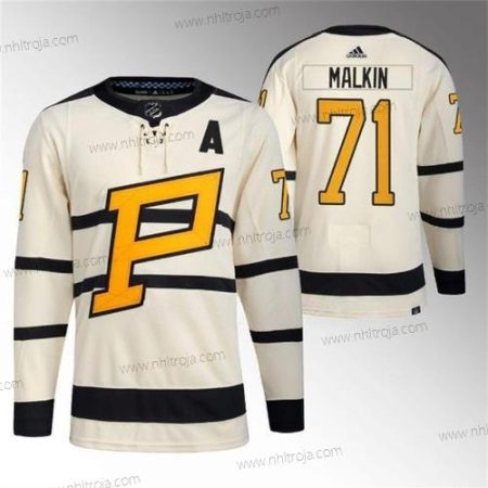 Herrar Pittsburgh Penguins #71 Evgeni Malkin Grädde 2023 Vinter Klassisk Stitched Tröjor