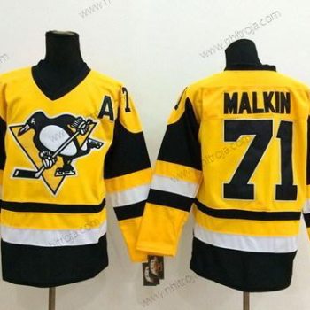 Herrar Pittsburgh Penguins #71 Evgeni Malkin Gul Retro CCM Tröjor