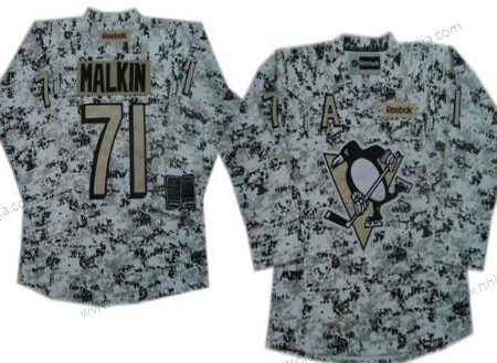 Herrar Pittsburgh Penguins #71 Evgeni Malkin Vit Camo Tröjor