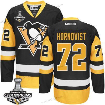 Herrar Pittsburgh Penguins #72 Patric Hornqvist Svart Tredje tröjan Tröjor 2017 Stanley Cup Champions Patch