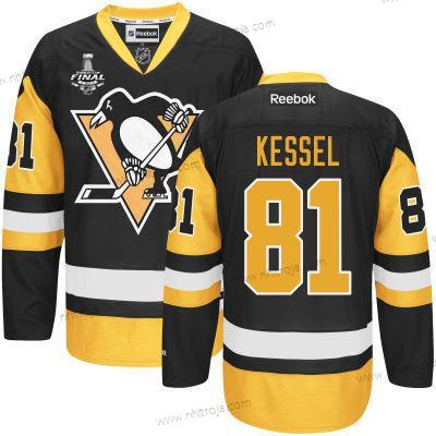 Herrar Pittsburgh Penguins #81 Phil Kessel Svart Tredje tröjan 2017 Stanley Cup NHL Finals Patch Tröjor