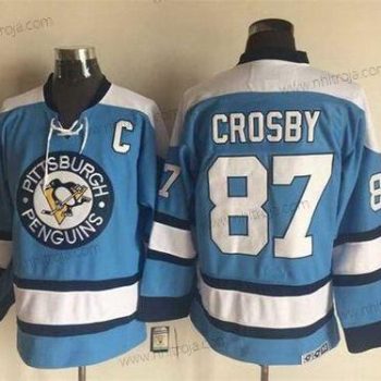 Herrar Pittsburgh Penguins #87 Sidney Crosby 1960 Blå CCM Vintage Hockey Tröjor