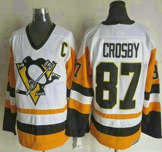 Herrar Pittsburgh Penguins #87 Sidney Crosby 1988-89 Vit CCM Vintage Tröjor