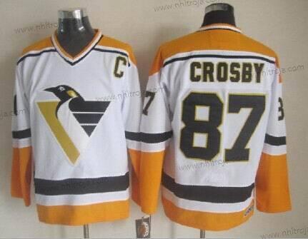 Herrar Pittsburgh Penguins #87 Sidney Crosby 1992-93 Vit CCM Vintage Tröjor