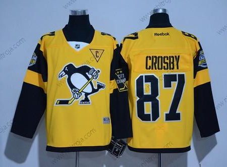 Herrar Pittsburgh Penguins #87 Sidney Crosby Gul 2017 Stadium Series Stitched NHL Reebok Hockey Tröjor