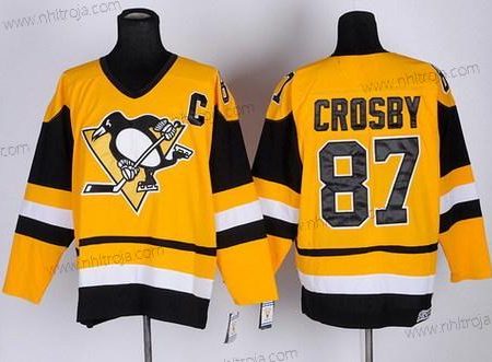 Herrar Pittsburgh Penguins #87 Sidney Crosby Gul Retro CCM Tröjor