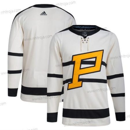 Herrar Pittsburgh Penguins Blank Grädde 2023 Vinter Klassisk Stitched Tröjor