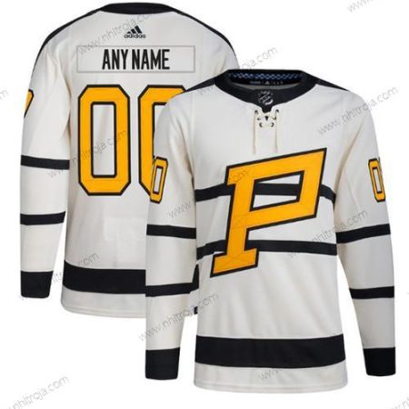 Herrar Pittsburgh Penguins Skräddarsydda Grädde 2023 Vinter Klassisk Stitched Tröjor