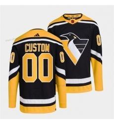 Herrar Pittsburgh Penguins Skräddarsydda Svart 2022 Omvänd Retro Stitched Tröjor