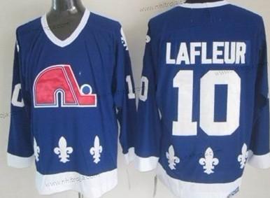 Herrar Quebec Nordiques #10 Guy Lafleur Marin Blå Retro CCM Tröjor