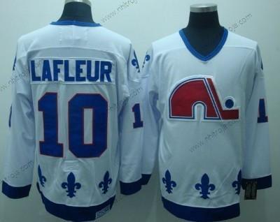 Herrar Quebec Nordiques #10 Guy Lafleur Vit Retro CCM Tröjor