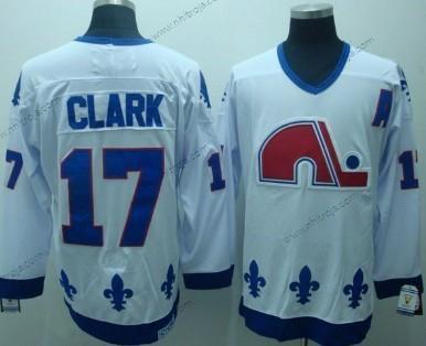 Herrar Quebec Nordiques #17 Wendel Clark Vit Retro CCM Tröjor