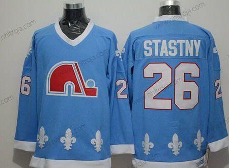 Herrar Quebec Nordiques #26 Peter Stastny Blå CCM Vintage Tröjor