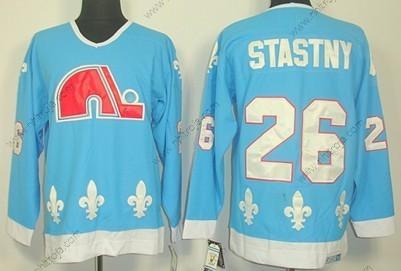 Herrar Quebec Nordiques #26 Peter Stastny Blå Retro CCM Tröjor