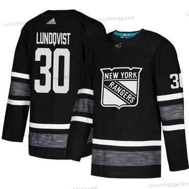 Herrar Rangers #30 Henrik Lundqvist Svart Autentisk 2019 All-Star Stitched Hockey Tröjor