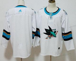 Herrar San Jose Sharks Blank Vit 2017-2018 Hockey Stitched NHL Tröjor