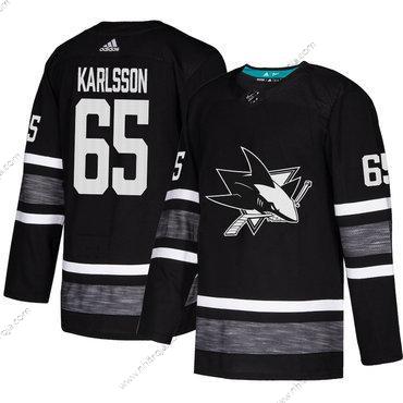 Herrar Sharks #65 Erik Karlsson Svart Autentisk 2019 All-Star Stitched Hockey Tröjor