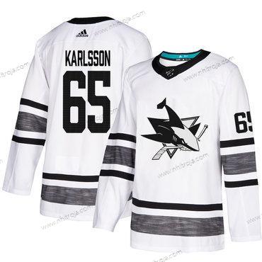 Herrar Sharks #65 Erik Karlsson Vit Autentisk 2019 All-Star Stitched Hockey Tröjor