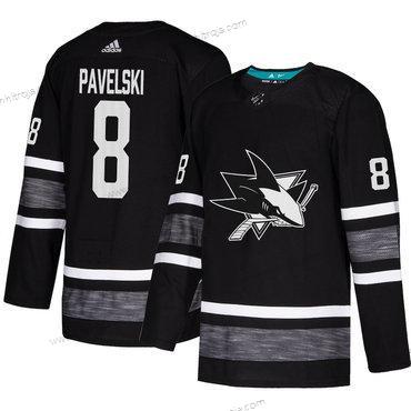 Herrar Sharks #8 Joe Pavelski Svart Autentisk 2019 All-Star Stitched Hockey Tröjor