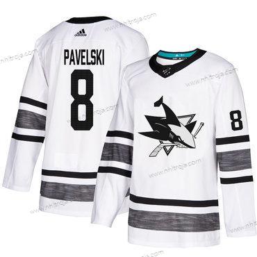 Herrar Sharks #8 Joe Pavelski Vit Autentisk 2019 All-Star Stitched Hockey Tröjor