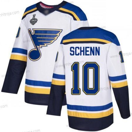 Herrar St. Louis Blues #10 Brayden Schenn Vit Road Autentisk 2019 Stanley Cup Final Bound Stitched Hockey Tröjor