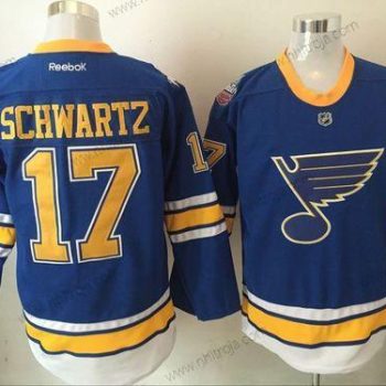 Herrar St. Louis Blues 17 Jaden Schwartz Blå 2017 Vinter Klassisk Reebok Tröjor