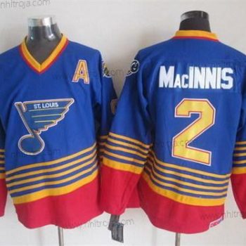 Herrar St. Louis Blues #2 Al Macinnis 1995 Blå Retro CCM Tröjor