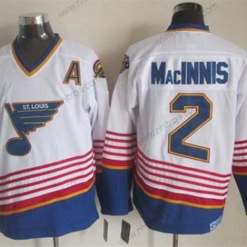 Herrar St. Louis Blues #2 Al Macinnis 1995 Vit Retro CCM Tröjor