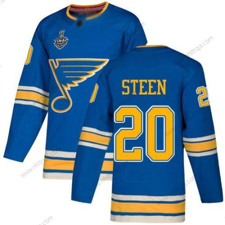 Herrar St. Louis Blues #20 Alexander Steen Blå Alternativ Autentisk 2019 Stanley Cup Final Bound Stitched Hockey Tröjor