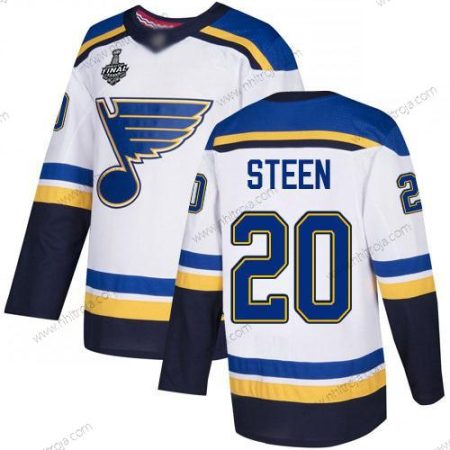 Herrar St. Louis Blues #20 Alexander Steen Vit Road Autentisk 2019 Stanley Cup Final Bound Stitched Hockey Tröjor