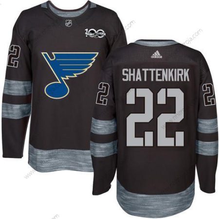 Herrar St. Louis Blues #22 Kevin Shattenkirk Svart 1917-2017 100th Jubileum Stitched NHL Tröjor