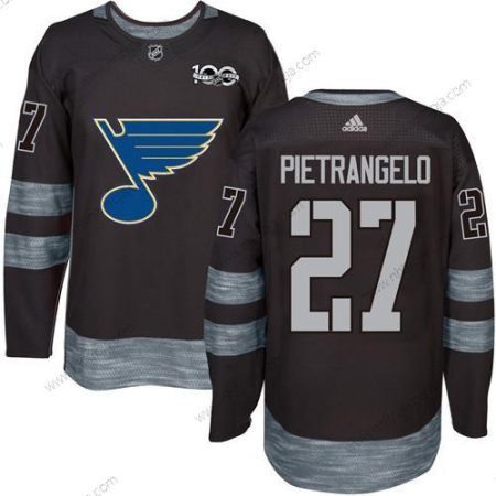 Herrar St. Louis Blues #27 Alex Pietrangelo Svart 1917-2017 100th Jubileum Stitched NHL Tröjor