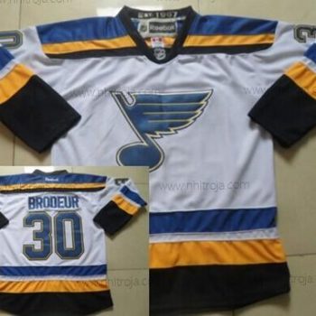 Herrar St. Louis Blues #30 Martin Brodeur 2014 Vit Tröjor