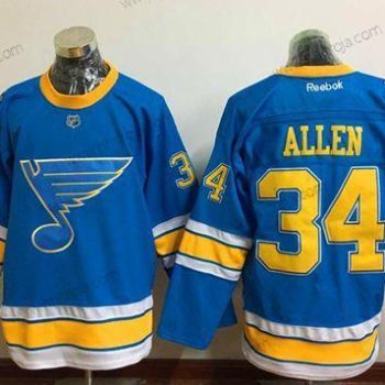 Herrar St. Louis Blues #34 Jake Allen Blå 2017 Vinter Klassisk Stitched NHL Tröjor