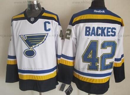 Herrar St. Louis Blues #42 David Backes 2014 Vit Tröjor