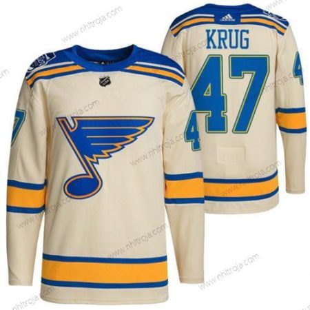 Herrar St. Louis Blues #47 Torey Krug Grädde 2022 Vinter Klassisk Stitched Tröjor