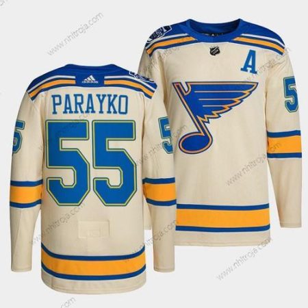 Herrar St. Louis Blues #55 Colton Parayko Grädde 2022 Vinter Klassisk Stitched Tröjor