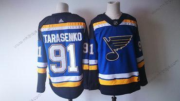 Herrar St. Louis Blues #91 Vladimir Tarasenko Blå 2017-2018 Hockey Stitched NHL Tröjor