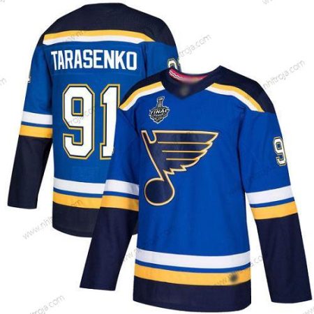 Herrar St. Louis Blues #91 Vladimir Tarasenko Blå Autentisk 2019 Stanley Cup Final Bound Stitched Hockey Hemma Tröjor