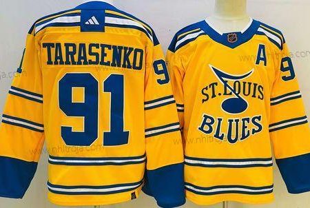 Herrar St. Louis Blues #91 Vladimir Tarasenko Gul 2022-23 Omvänd Retro Stitched Tröjor